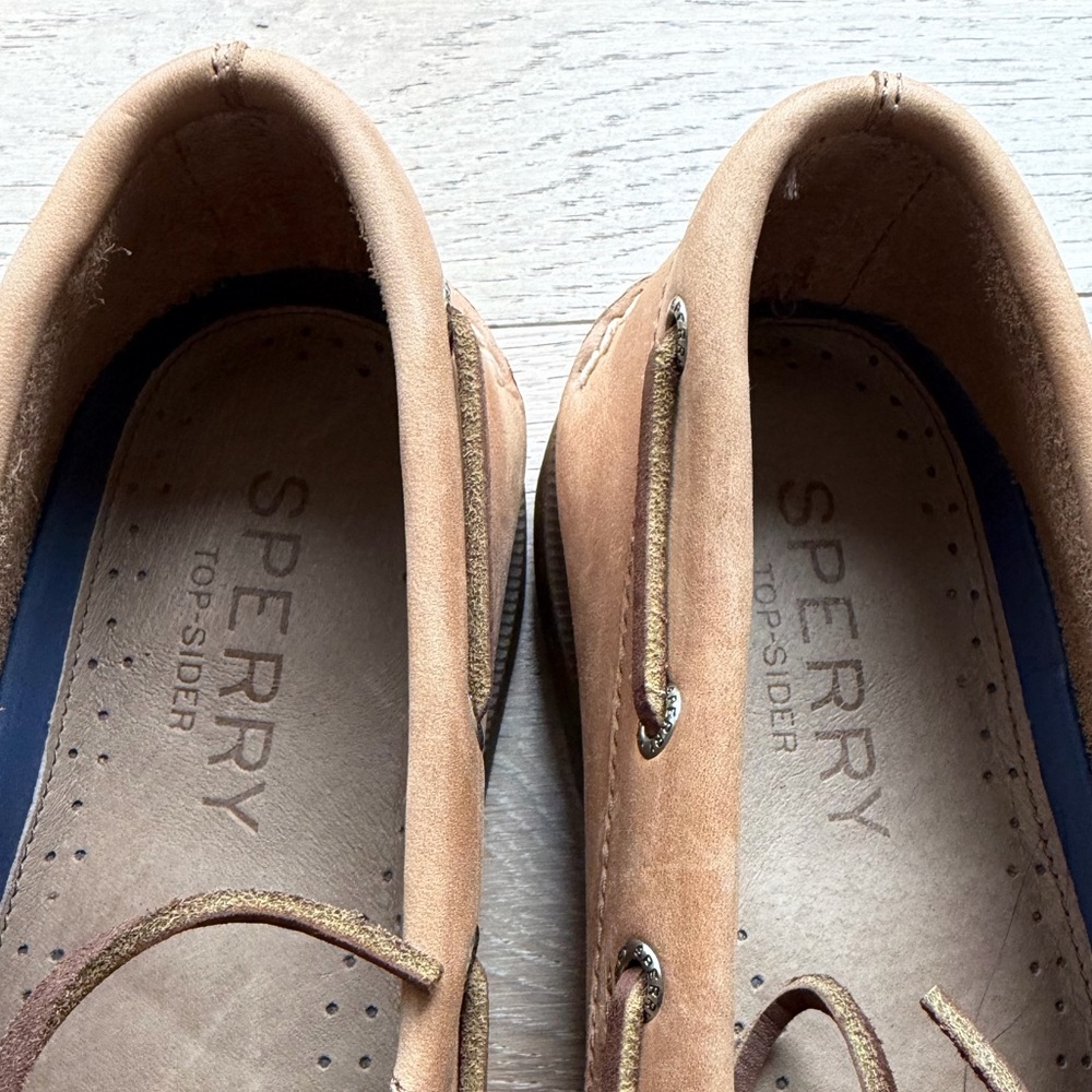 Sperry Authentic Original Sahara Boat Shoes Men’s 10 Leather Brown Deck Shoes - Picture 5 of 6